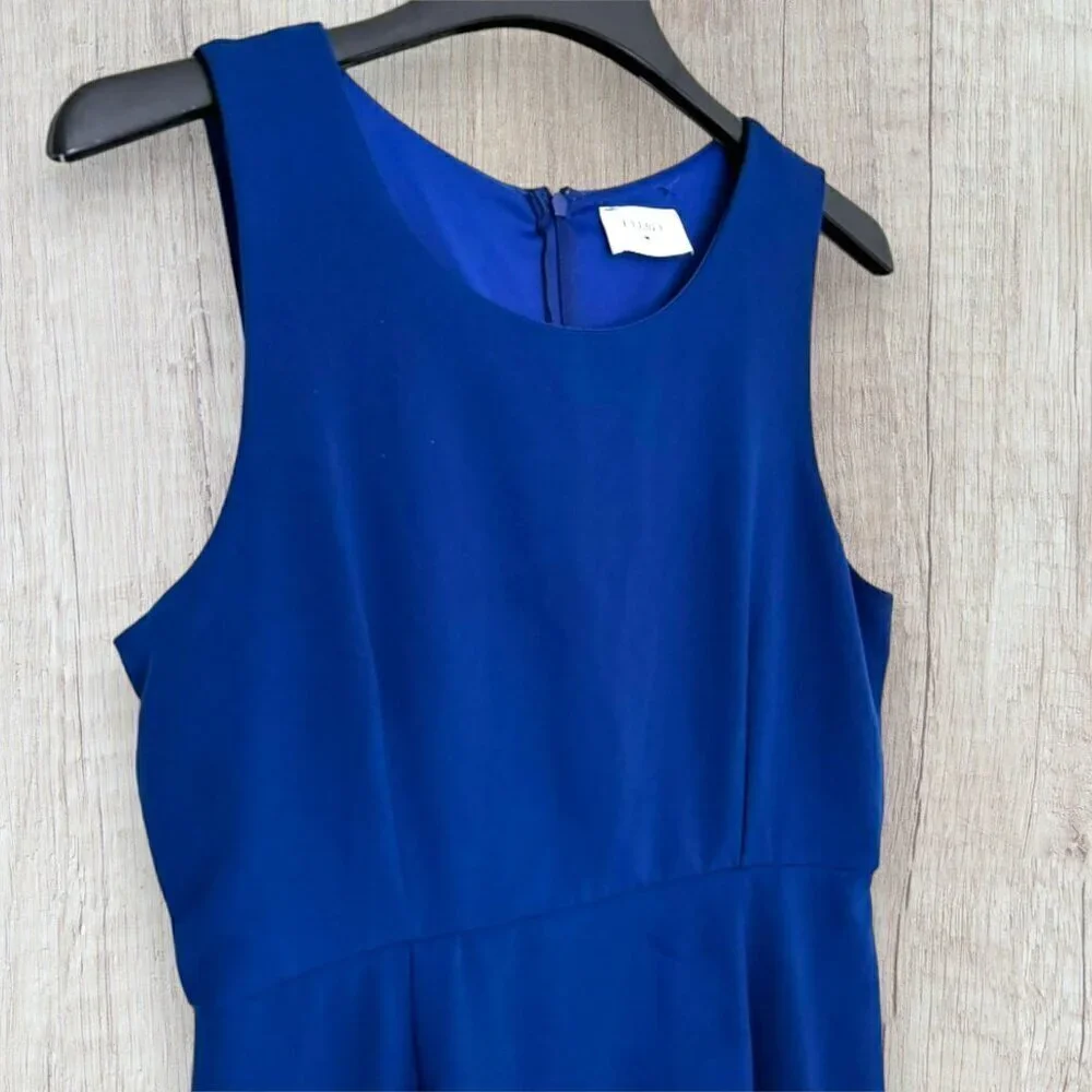 EVERLY Royal Blue Sleeveless Ruffle Hem Dress Women's L